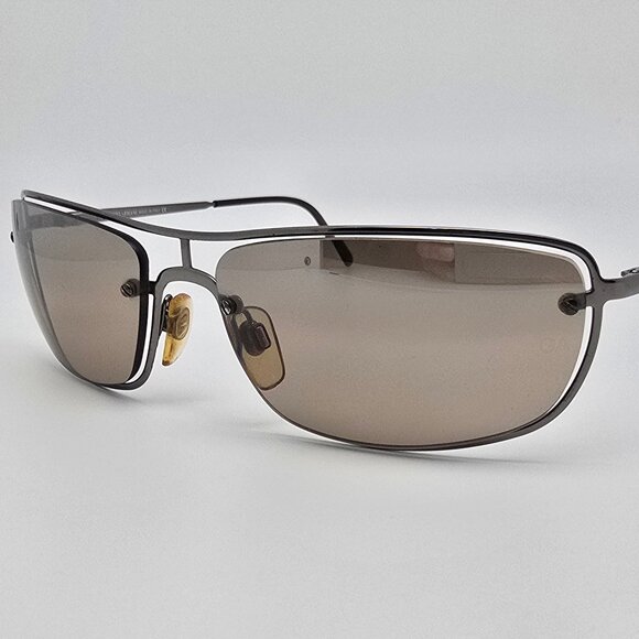 Giorgio Armani 1531 1144/54 Silver Frame Top Gradient Silver Lens Sunglasses - Picture 3 of 16